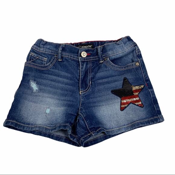 Jordache Patriotic Denim Shorts Medium Wash 10 G - Picture 1 of 6